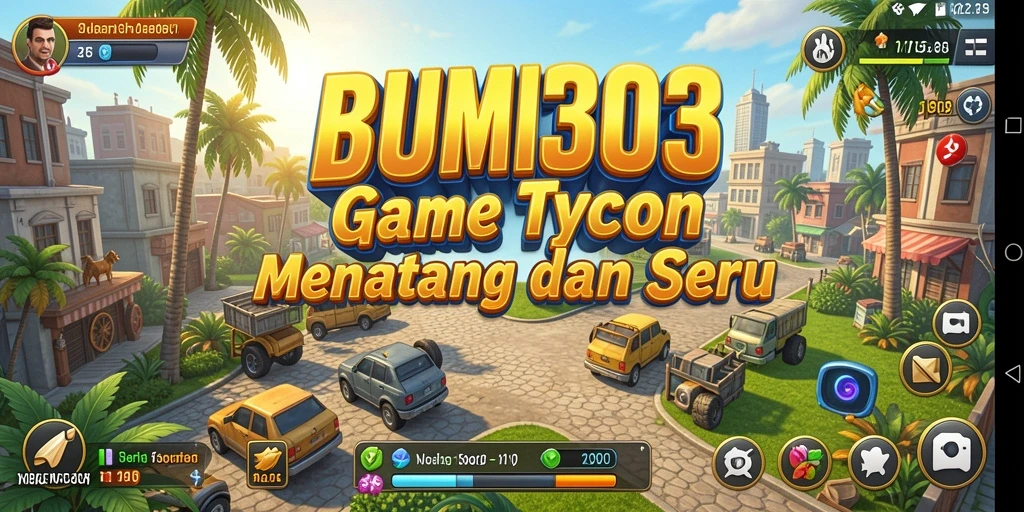 Tampilan gameplay BUMI303 dengan elemen Tycoon yang mendebarkan.