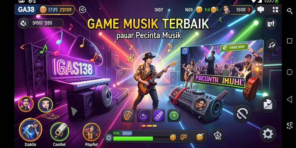 Tangkapan layar utama GAS138 menampilkan gameplay menakjubkan dari pengalaman musik yang interaktif.