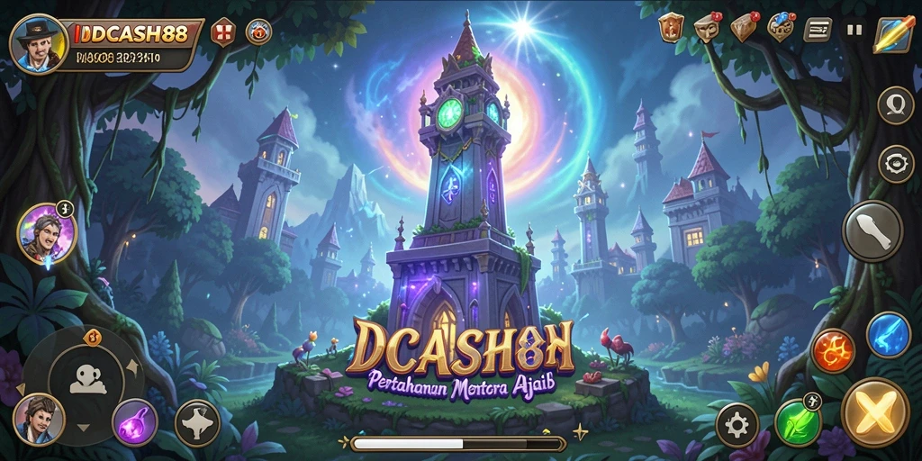 Tangkapan layar gameplay menara pertahanan yang mendebarkan.