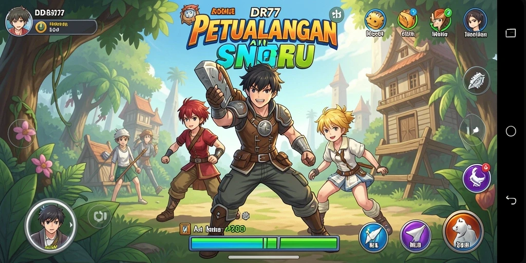 Tangkapan layar utama gameplay Anime IDR77 dengan karakter unik.