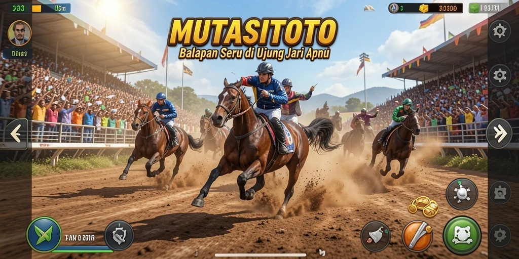 Tampilan gameplay MUTASITOTO yang seru dan menegangkan saat balapan.
